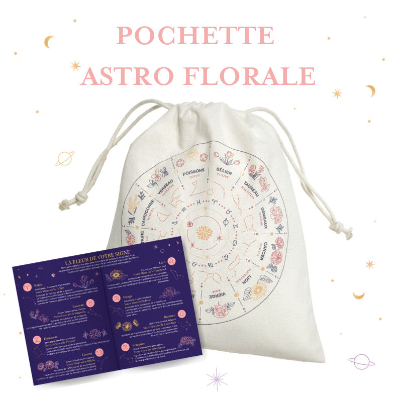 pochette astro floral